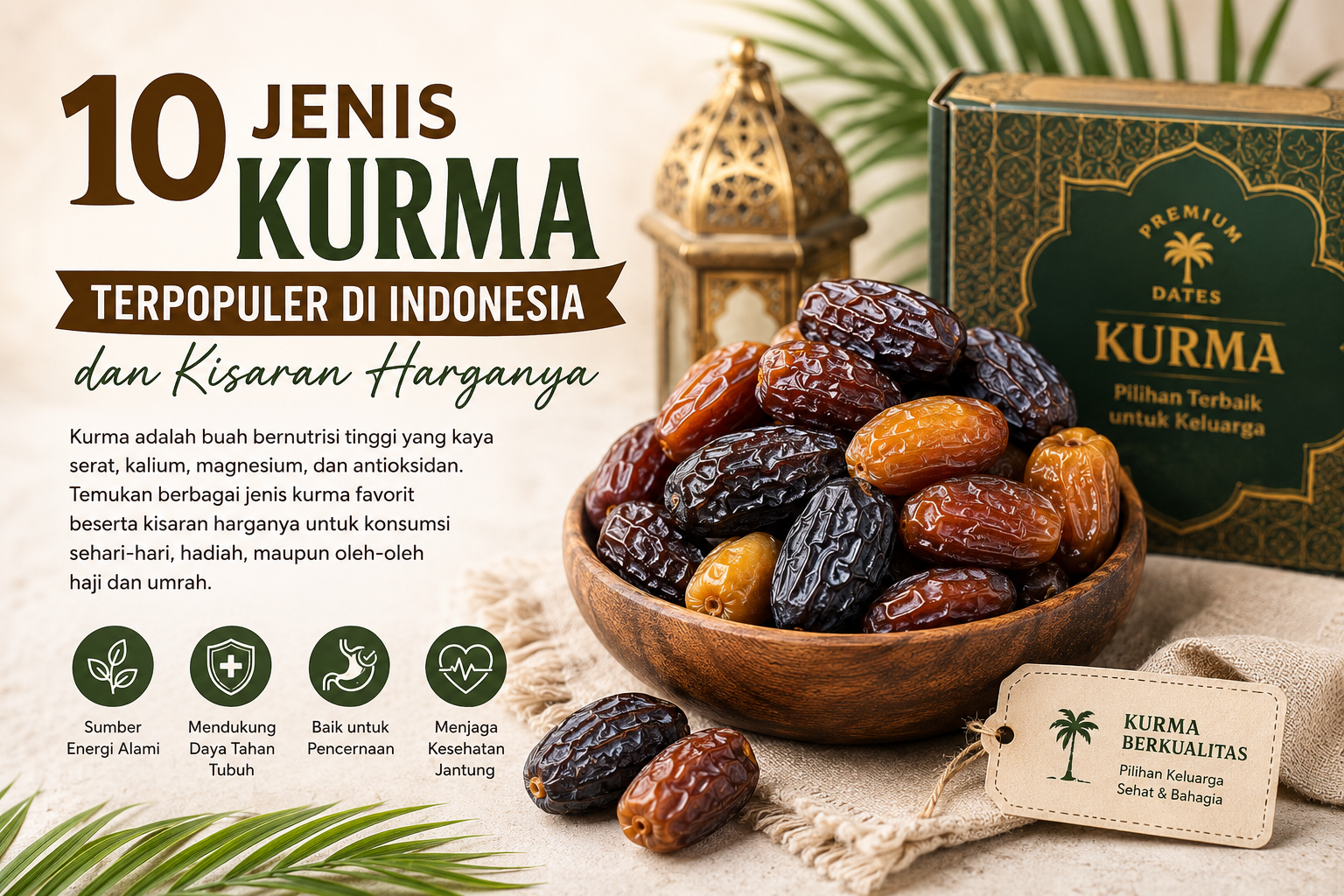 10 Jenis Kurma Terpopuler di Indonesia dan Kisaran Harganya